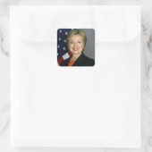 Officieel portret van Hillary Clinton Vierkante Sticker (Tas)