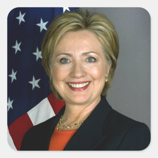 Officieel portret van Hillary Clinton Vierkante Sticker (Voorkant)