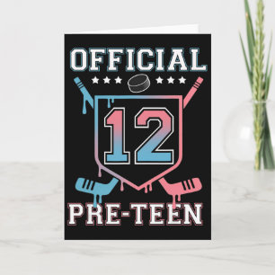 Officieel pre-tiener 12e verjaardag Hockey Drip Jo Kaart