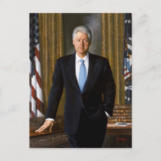 Officieel presidentieel portret Bill Clinton Briefkaart (Voorkant)