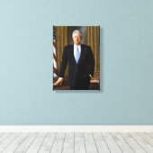 Officieel presidentieel portret Bill Clinton Canvas Afdruk (Insitu (Houten vloer))