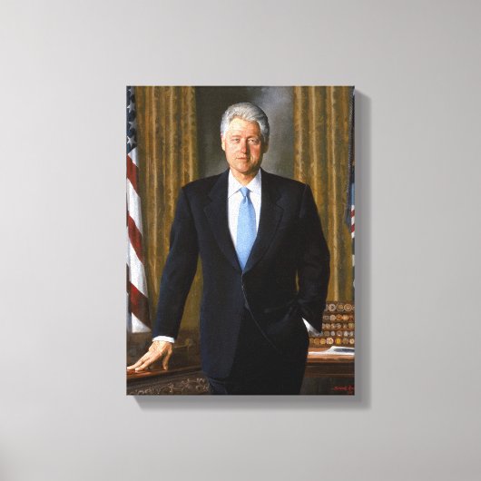 Officieel presidentieel portret Bill Clinton Canvas Afdruk (Voorkant)