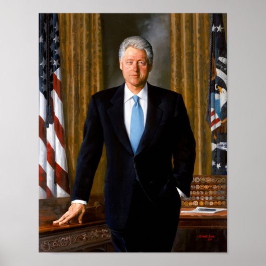 Officieel presidentieel portret Bill Clinton Poster (Voorkant)
