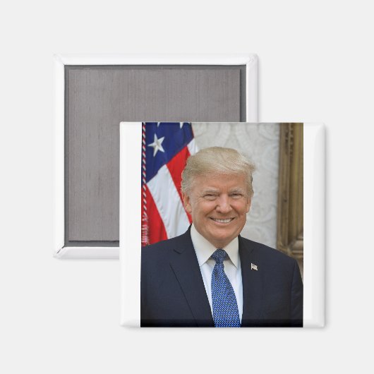 Officieel presidentieel portret van Donald Trump Magneet (Voorkant / Achterkant)