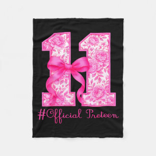 Officieel pretiener 11e verjaardag meisje roze Coq Fleece Deken