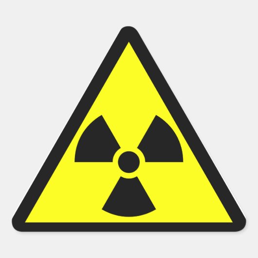 Officieel radioactief klaverbladsymbool sticker (Voorkant)