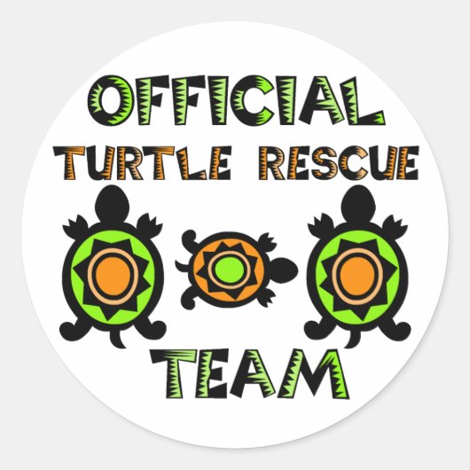 Officieel reddingsteam voor schildpadden 1 ronde sticker (Voorkant)