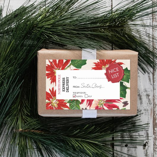 Officieel Santa Claus Gift Cadeau Noordpool Rood Rechthoekige Sticker