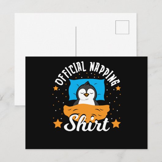 Officieel Shirt Napping Penguin Briefkaart (Voorkant / Achterkant)