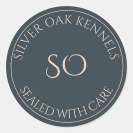 Officieel Silver Oak Kennels "Sealed with Care" St Ronde Sticker