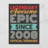 Officieel tiener 13e verjaardag dertien jaar oud briefkaart (Voorkant)