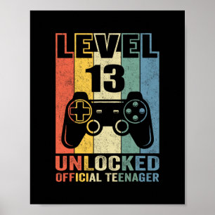 Officieel Tiener 13e Verjaardagscadeau Niveau 13 O Poster