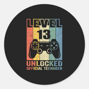 Officieel Tiener 13e Verjaardagscadeau Niveau 13 O Ronde Sticker
