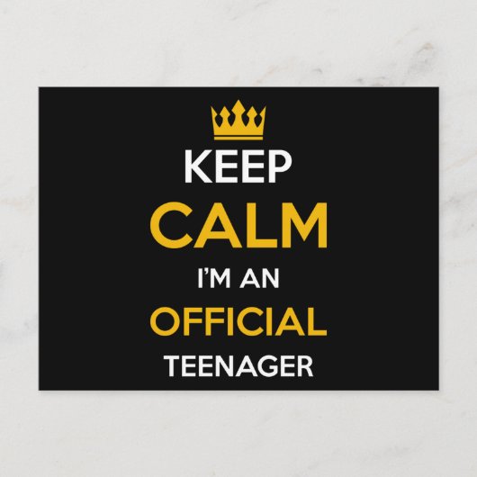 Officieel tiener cadeau briefkaart (Voorkant)