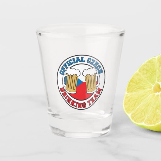 Officieel Tsjechisch Drink team Shot Glas (Voorkant)