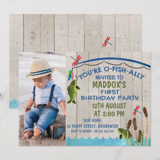 Officieel uitgenodigd voor eerste verjaardag kaart (Voorkant / Achterkant)