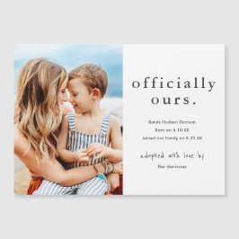 Officieel van ons foto adoptieaankondiging magnetische uitnodiging
