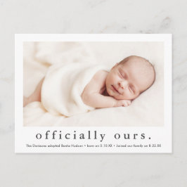 Officieel van ons | Minimaal foto-adoptie Briefkaart