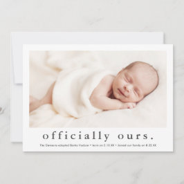 Officieel van ons Minimaal foto-adoptieaankondigin Aankondiging
