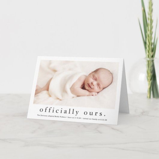 Officieel van ons Minimale Foto Adoptie Aankondiging (Voorkant)