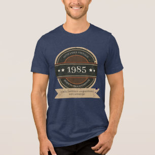 Officieel Vintage 198X Grappig Premium 40+ Verjaar Tri-Blend Shirt