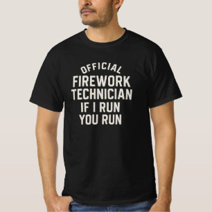 OFFICIEEL VUURWERKTECHNICUS ALS IK REN, REN JIJ T-SHIRT