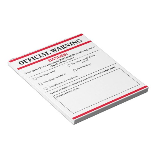 Officieel waarschuwend Notitieblok (Schuin)