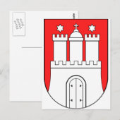 Officieel wapen: symbool Hamburg Duitsland Briefkaart (Voorkant / Achterkant)