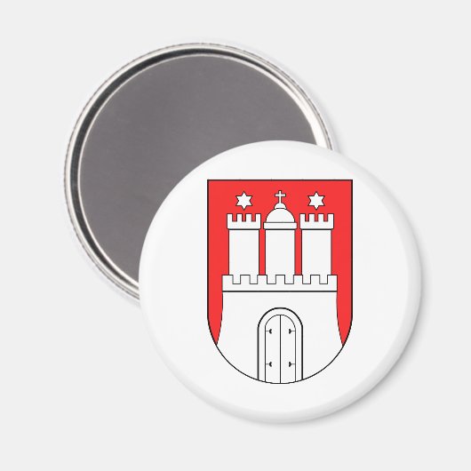 Officieel wapen: symbool Hamburg Duitsland Magneet (Voorkant / Achterkant)