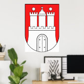 Officieel wapen: symbool Hamburg Duitsland Poster (Thuiskantoor)