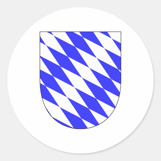 Officieel wapen van Beieren Duitsland Symbool Ronde Sticker (Voorkant)