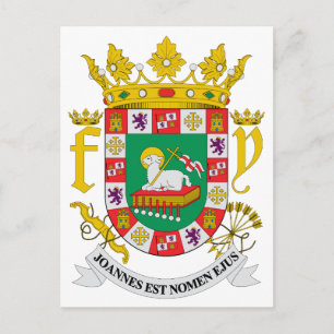 Officieel wapenschild Puerto Rico Heraldry-symbool Briefkaart