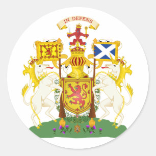 Officieel wapenschild van Schotland, heraldry-symb Ronde Sticker