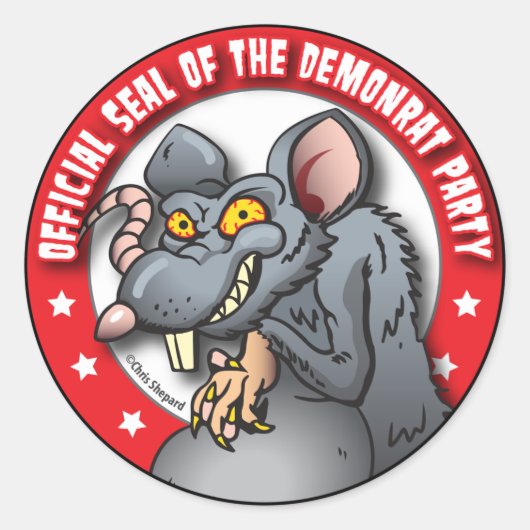 OFFICIEEL ZEGEL VAN DE DEMON-RAT PARTY Evil Rodent (Voorkant)