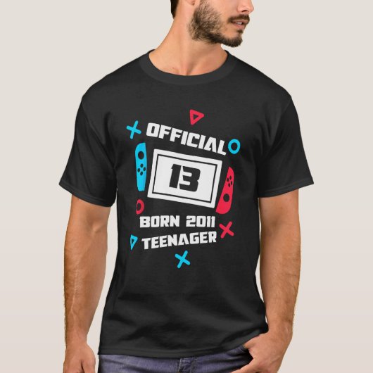 Officiële 13 Born 2011 Teenager Boys 13e verjaarda T-shirt (Voorkant)