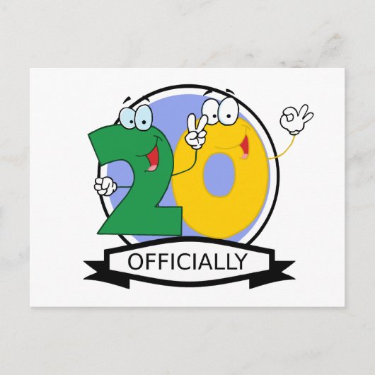 Officiële 20e Verjaardagslogo Briefkaart (Voorkant)