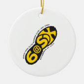 Officiële 6@6 kerstversiering keramisch ornament (Voorkant)