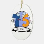 Officiële 75e verjaardag banner keramisch ornament (Links)