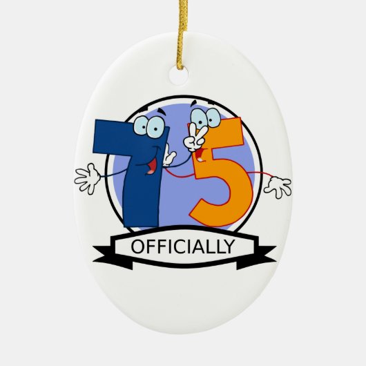 Officiële 75e verjaardag banner keramisch ornament (Voorkant)
