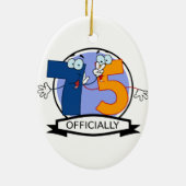 Officiële 75e verjaardag banner keramisch ornament (Achterkant)