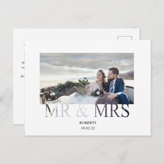 officiële aankondiging van de bruiloft van de heer briefkaart (Voorkant / Achterkant)