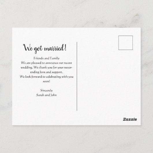 officiële aankondiging van de bruiloft van de heer briefkaart (Achterkant)