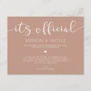 Officiële aankondiging van Elopement Wedding