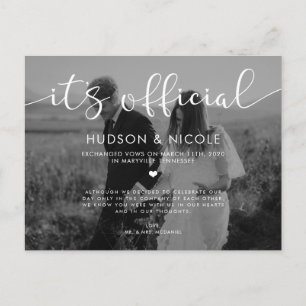 Officiële aankondiging van Elopement Wedding Photo