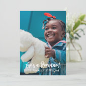 Officiële achternaam 2 Foto's adoptie Aankondiging (Staand voorkant)