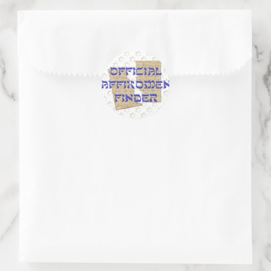 Officiële Affikomen Finder Ronde Sticker (Tas)