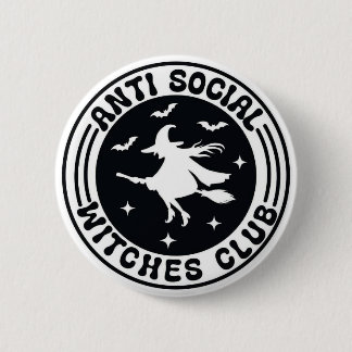 Officiële Anti-Sociaal Heksen Club Badge Ronde Button 5,7 Cm