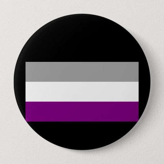OFFICIËLE ASEKSUELE PRIDE VLAG RONDE BUTTON 4,0 CM (Voorkant)