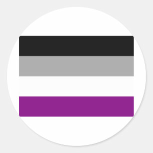 OFFICIËLE ASEKSUELE PRIDE VLAG RONDE STICKER