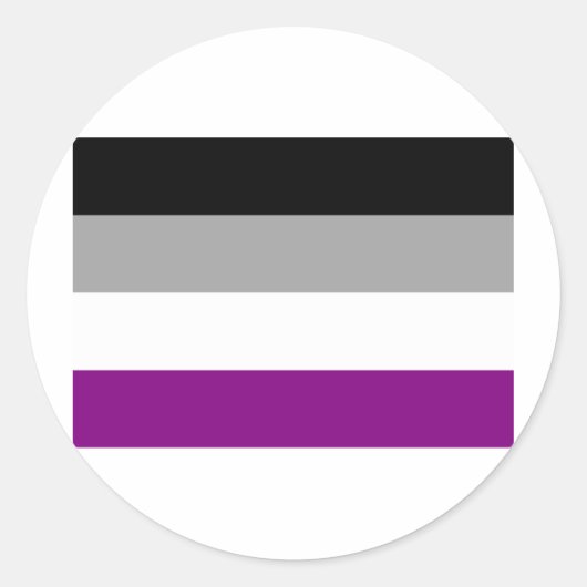 OFFICIËLE ASEKSUELE PRIDE VLAG RONDE STICKER (Voorkant)